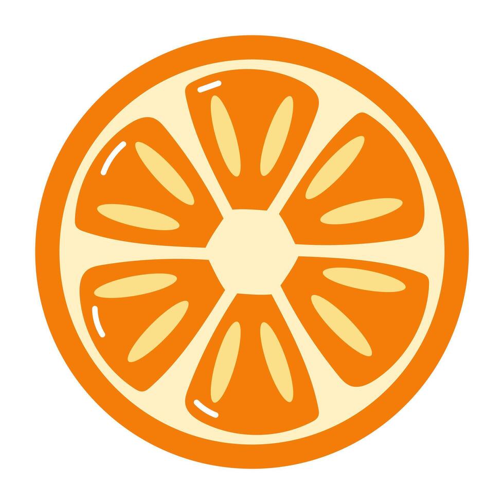 Slice of orange on white background vector