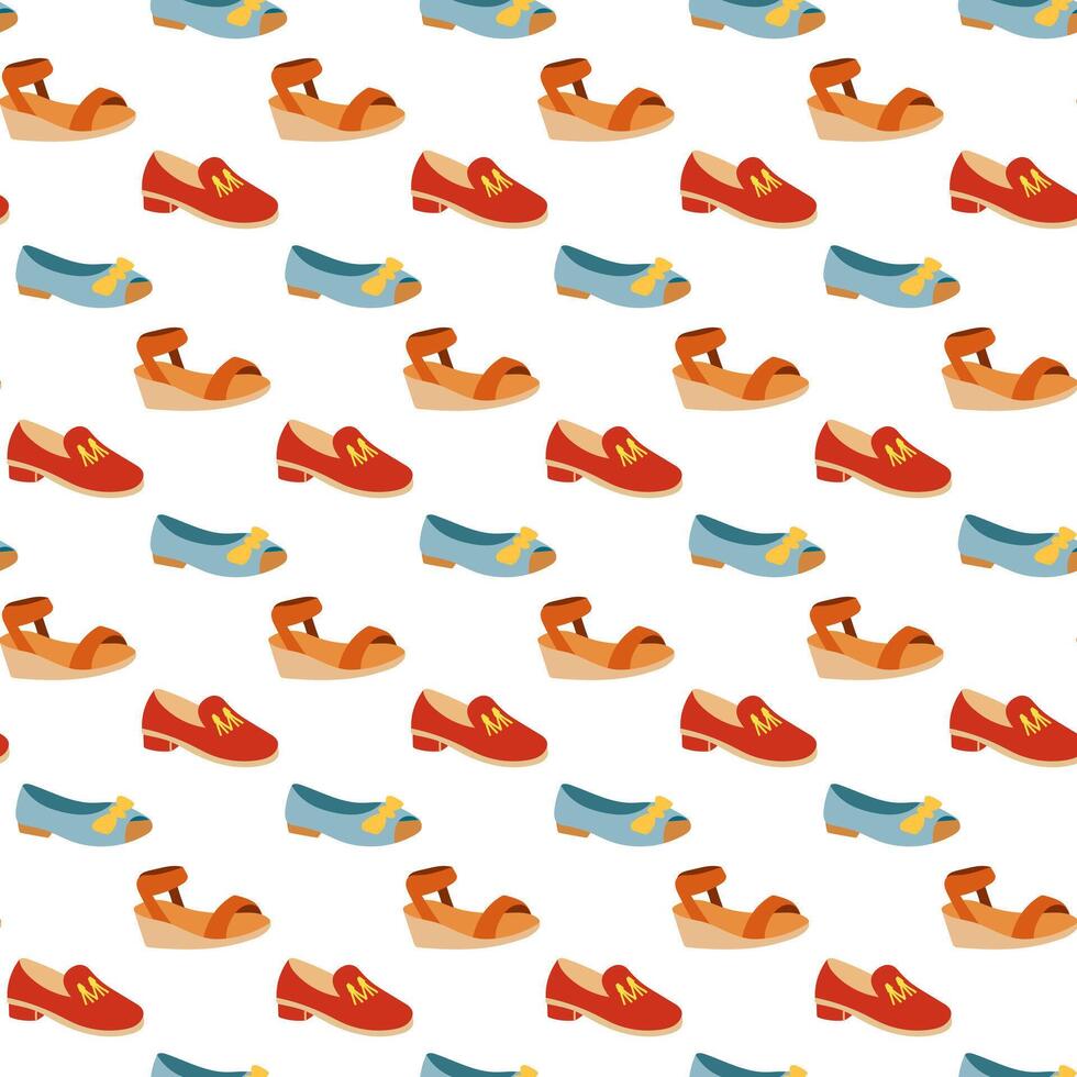 Seamless pattern with summer shoes vector