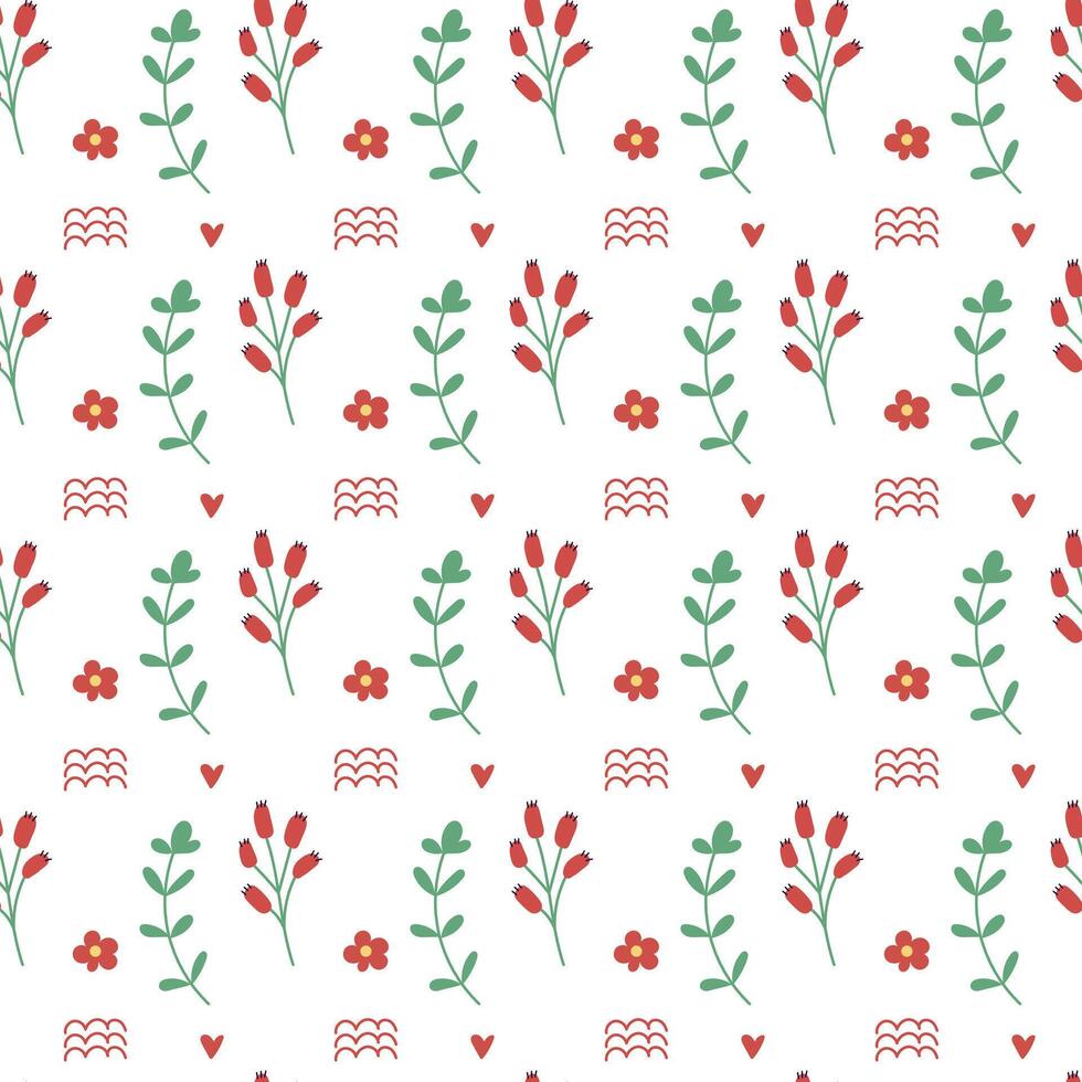 Hand drawn seamless pattern with plants vector