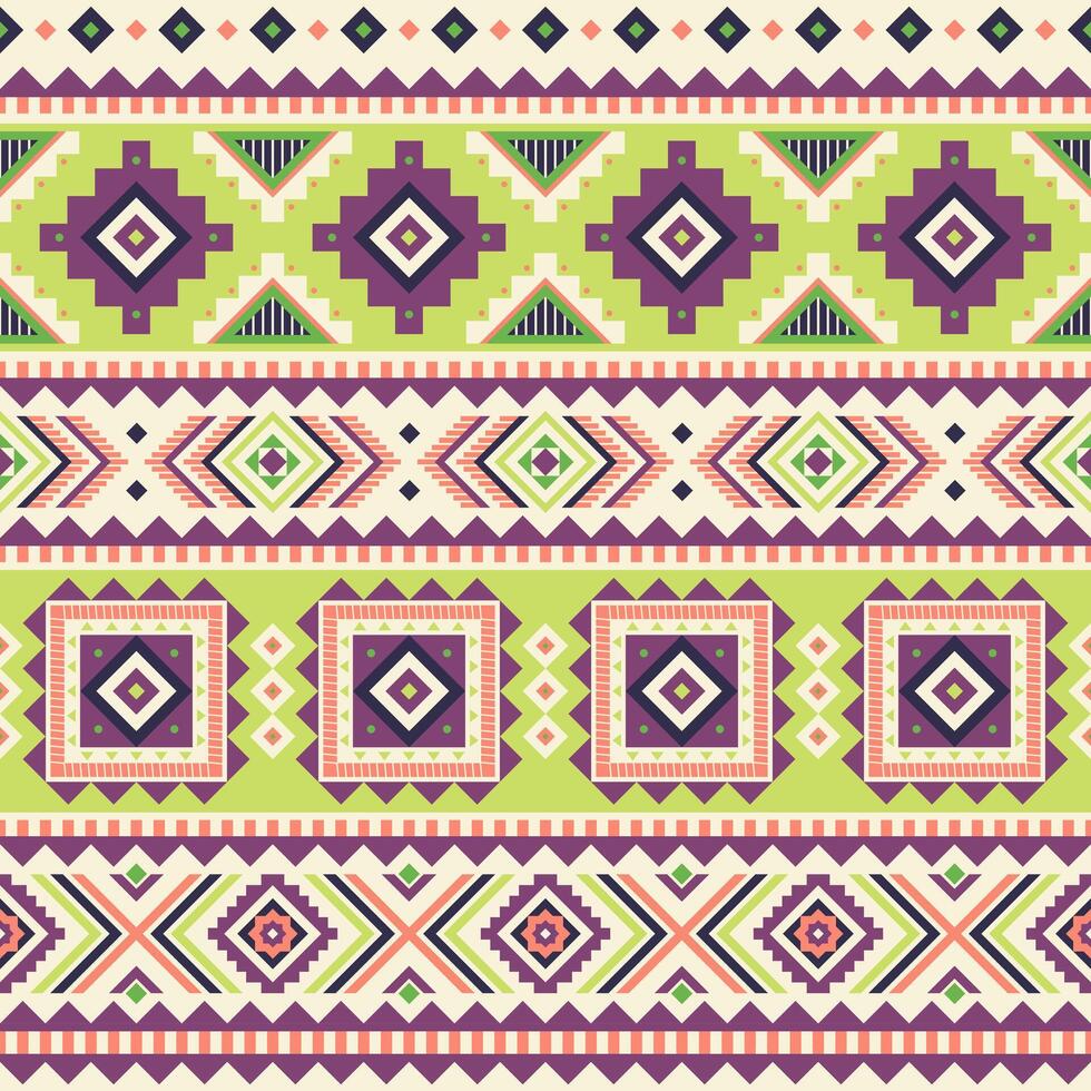 Tribal striped seamless pattern. Aztec geometric background. Can be used in textile design, web design for making of clothes, accessories, decorative paper, wrapping, etc. vector