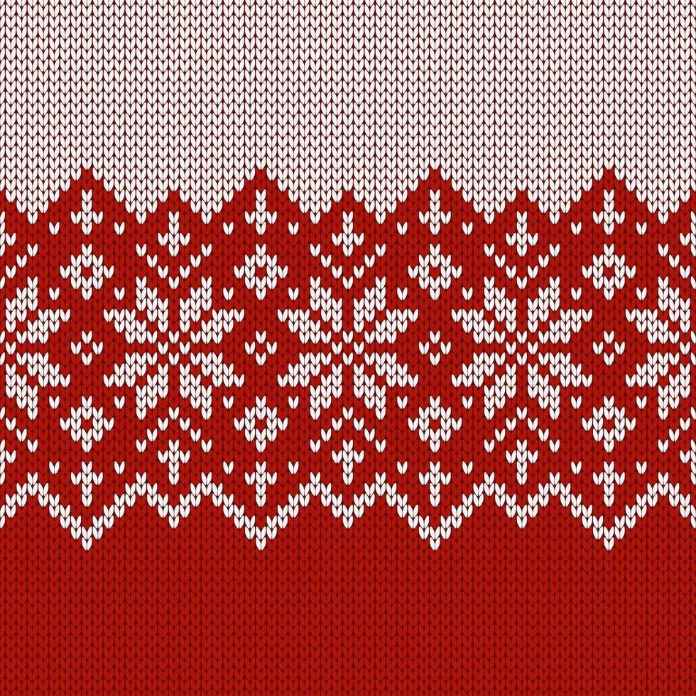 Scandinavian knitted seamless pattern. Norwegian native style sweater, ornament with snowflakes. Fair Isle design. Wool texture. Winter holiday background, illustration. vector