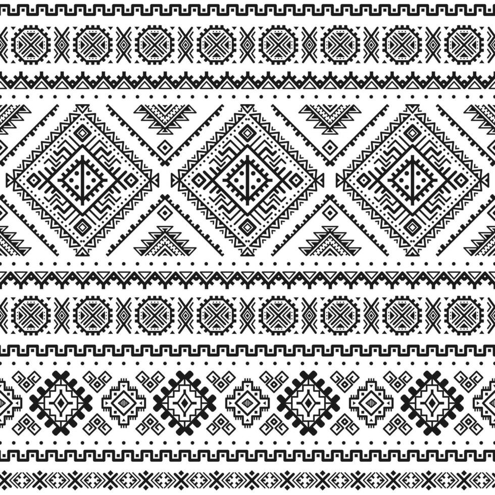 Ethnic seamless monochrome pattern. Aztec geometric background. Tribal print. Navajo fabric. Modern abstract wallpaper. Illustration for paper, textile design. vector