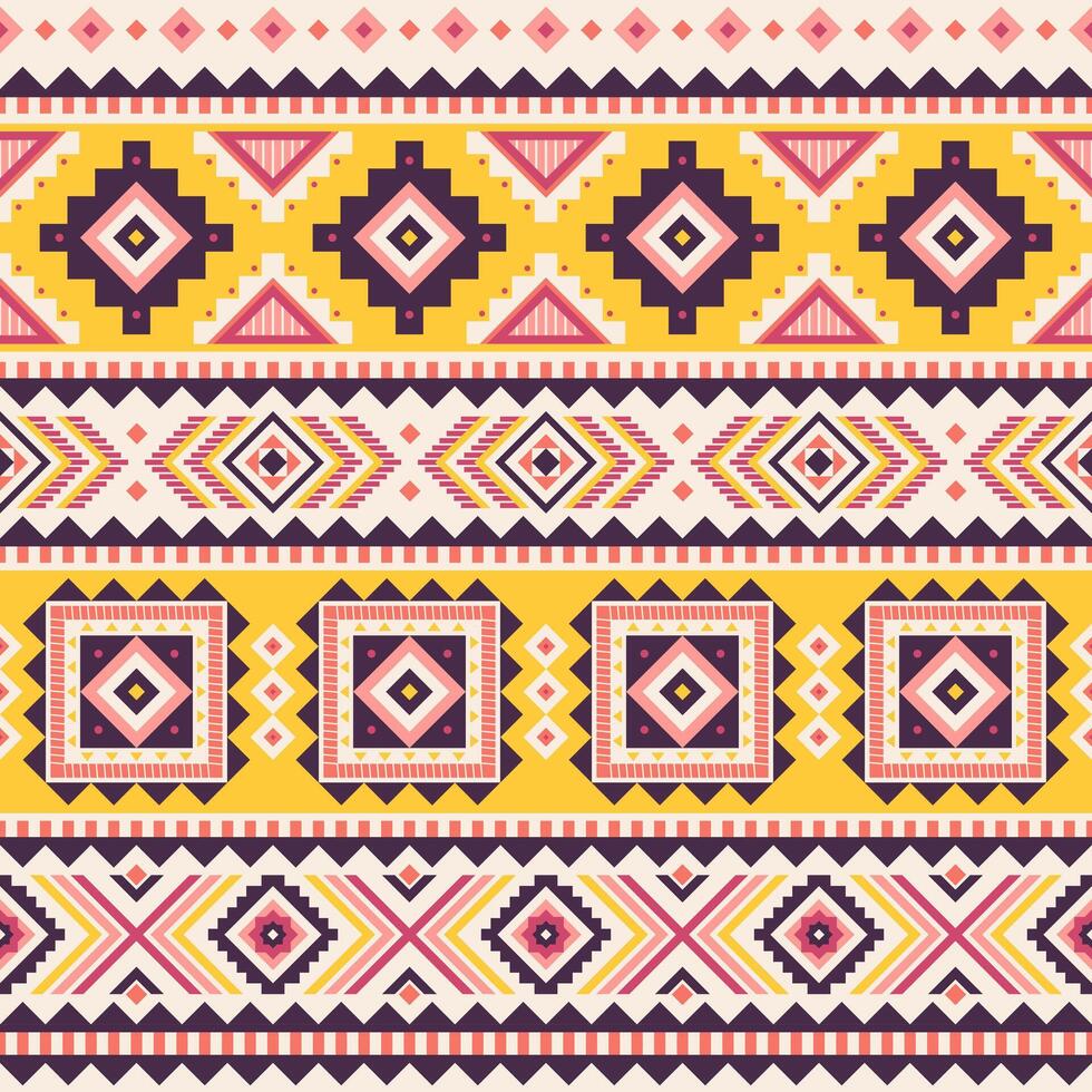 Tribal striped seamless pattern. Aztec geometric background. Can be used in textile design, web design, clothes, accessories vector