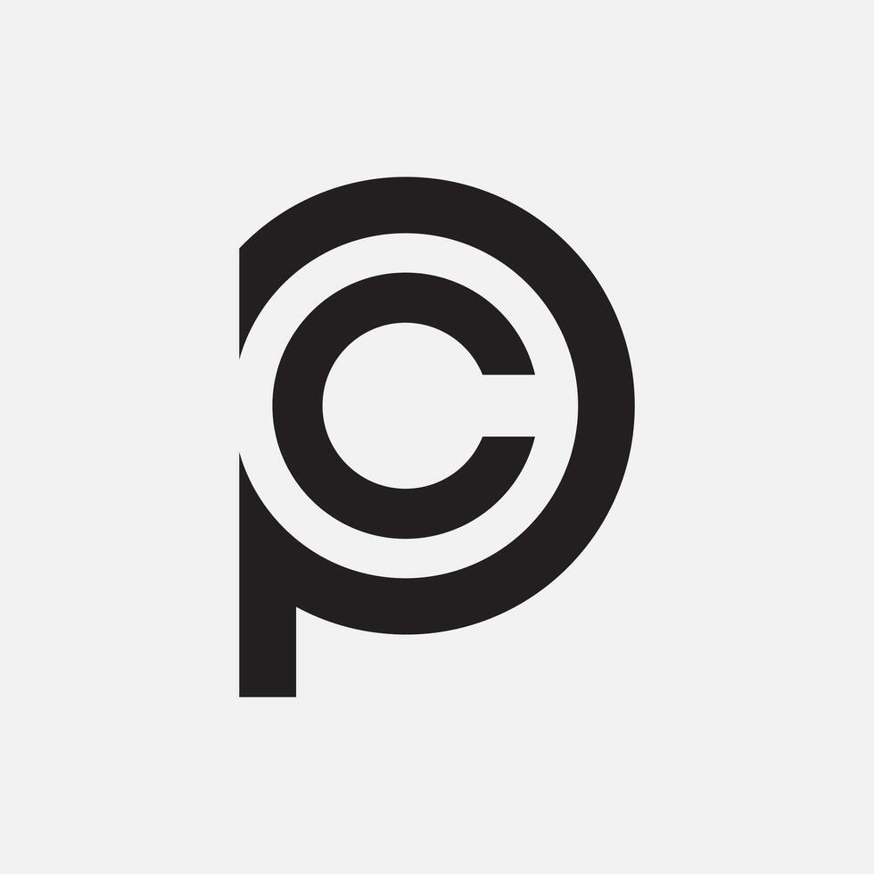 CP PC Monogram Logo Minimalist Circular Letter Logo Design for Professional Branding Identity vector