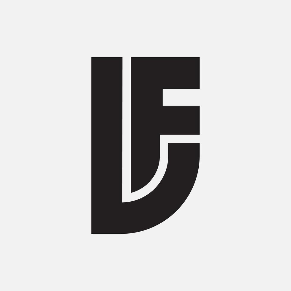 DF Monogram Logo Design Bold Minimalist Lettermark for Tech, Brand Corporate Identity vector