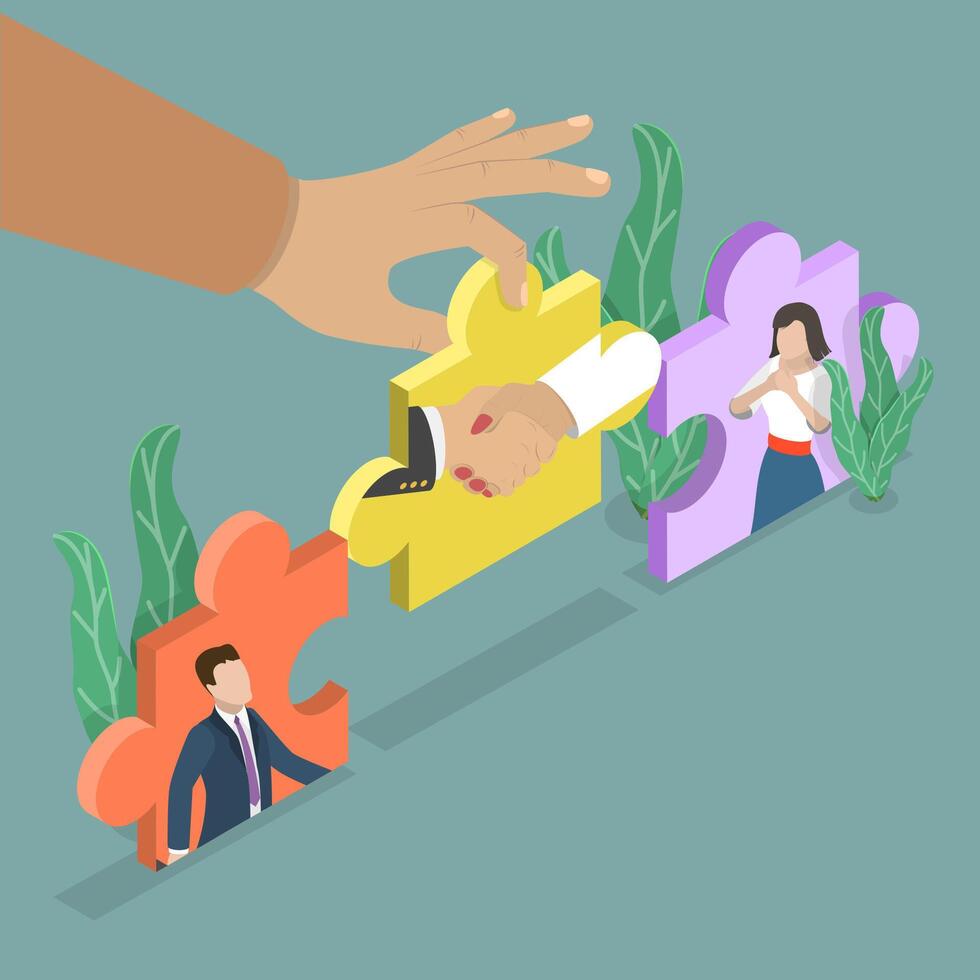 3D Isometric Flat Illustration of Relationship Crisis, Psychologist Support vector