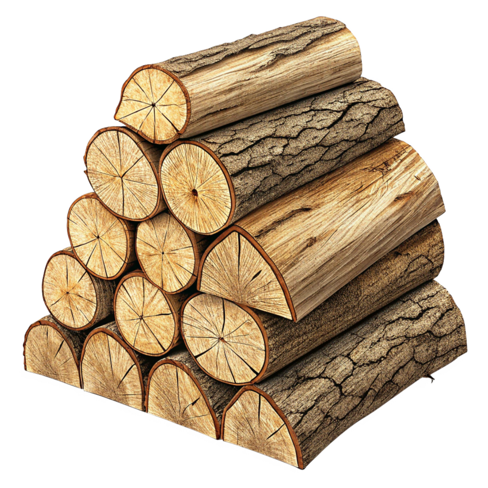 Campfire Firewood Logs Neatly Stacked png