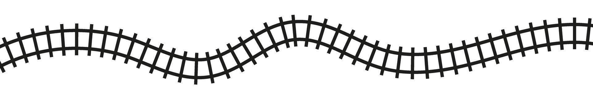 Train rail track railway pattern. 3D line road isolated circle icon. Flat illustration isolated on white background. vector