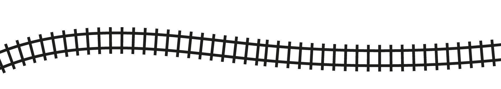 Train road top view pattern. Railway track line circle map icon. Flat illustration isolated on white background. vector