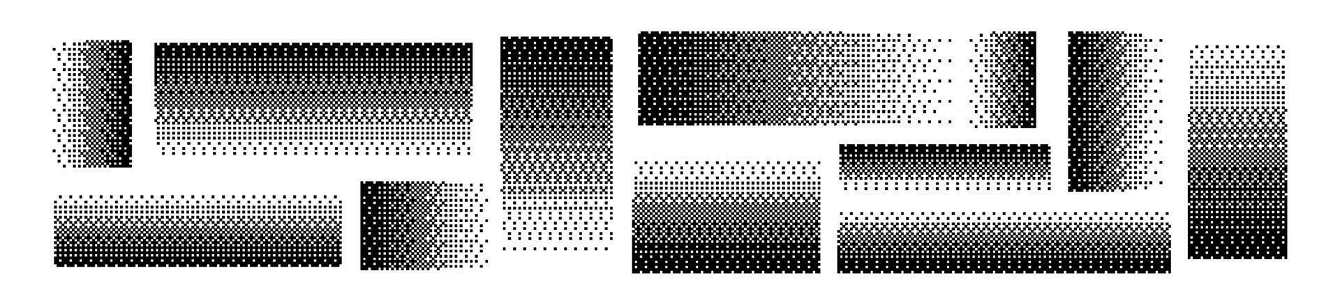 Pixel background dissolve pattern. Digital mosaic dot fade texture effect. Flat illustration isolated on white background. vector