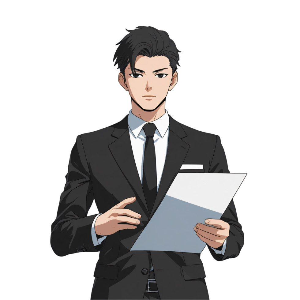 Office Presenter Sharing Monthly Update in Transparent Background png