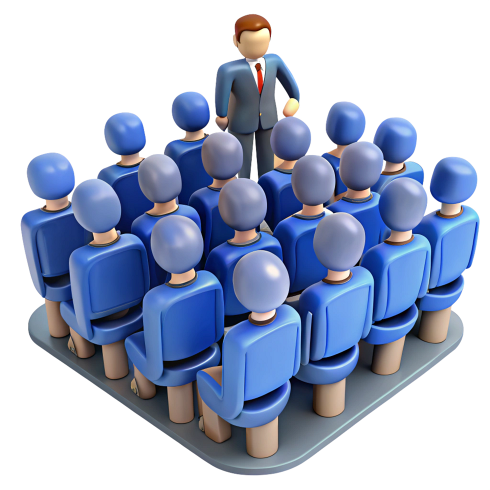 Business Educator Teaching Class in Transparent Background png