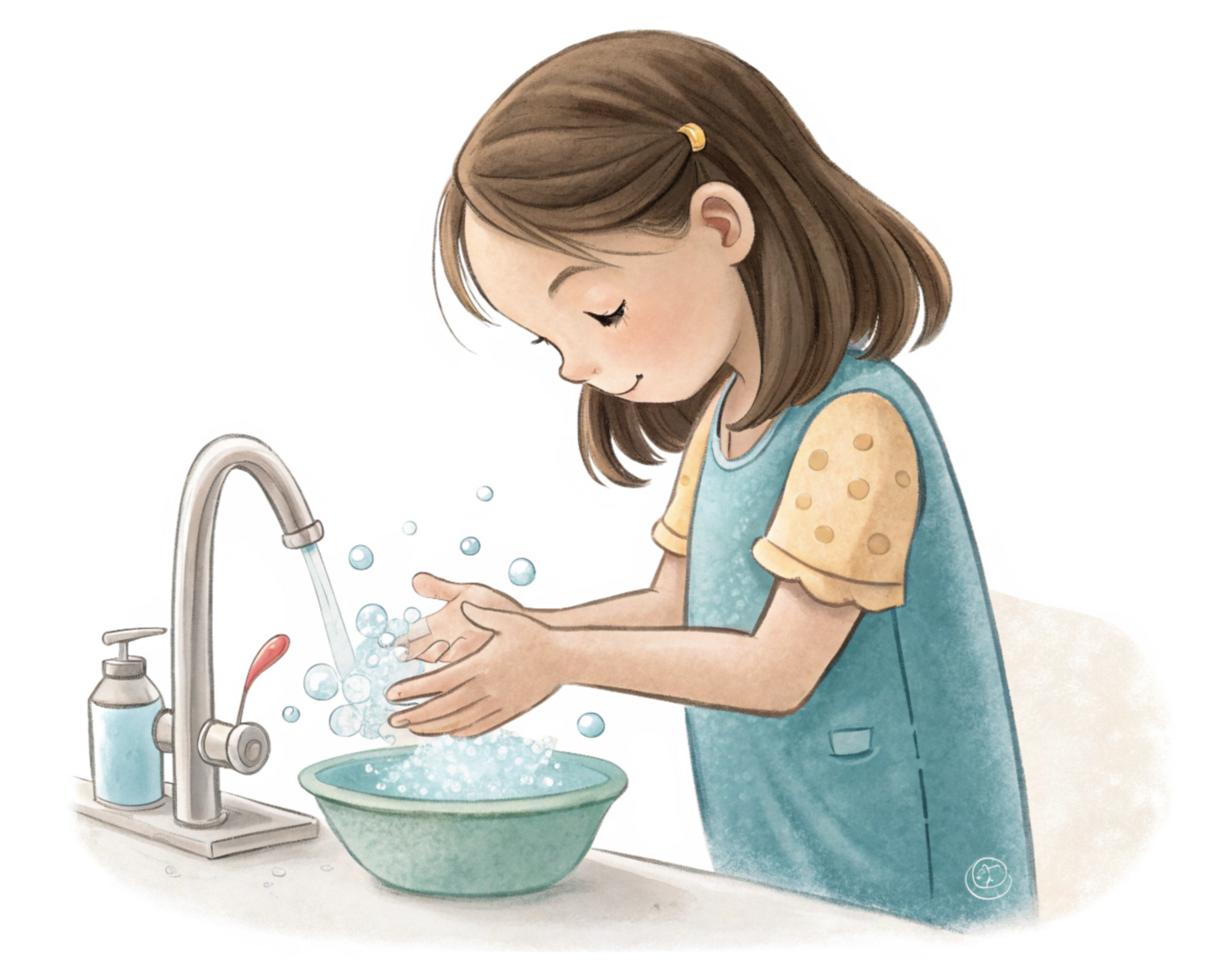 Child Washing Hands With Soap In Transparent Background png