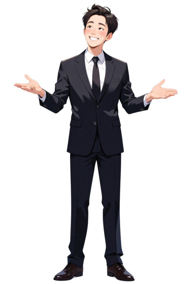 Business Trainer Explaining Metrics in Transparent Background png