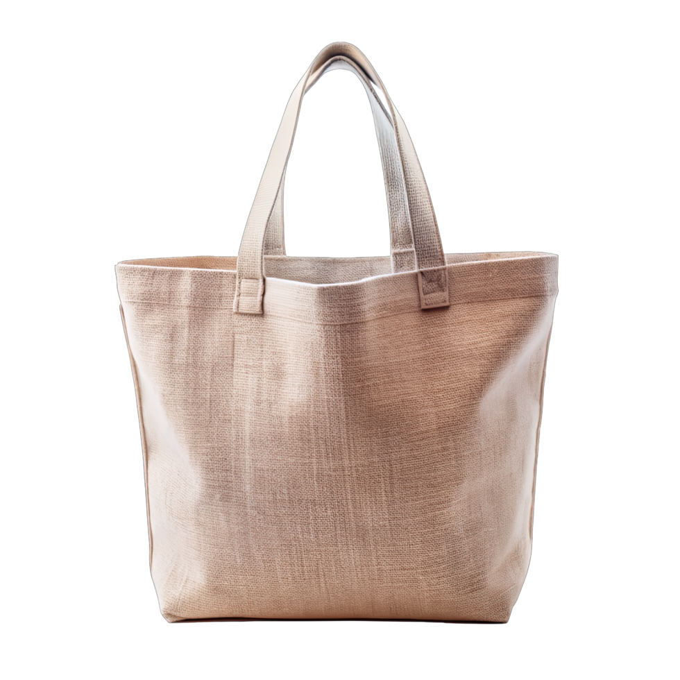 Beige tote bag with dual handles png