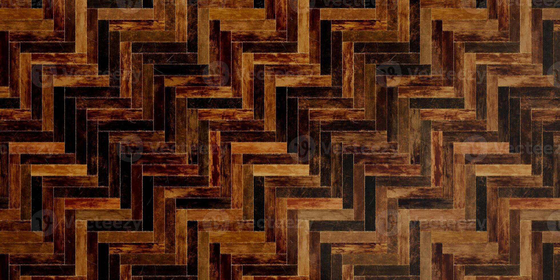 A wood floor with a pattern of squares photo