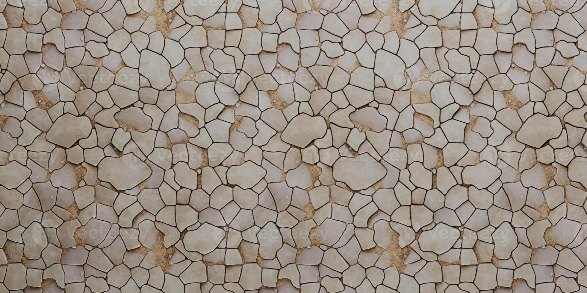 A stone wall with a pattern of rocks photo
