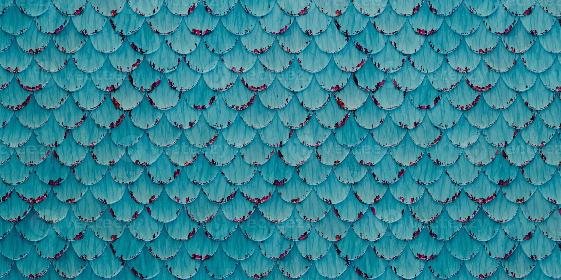 A close up of a blue wall with many different fish scales photo