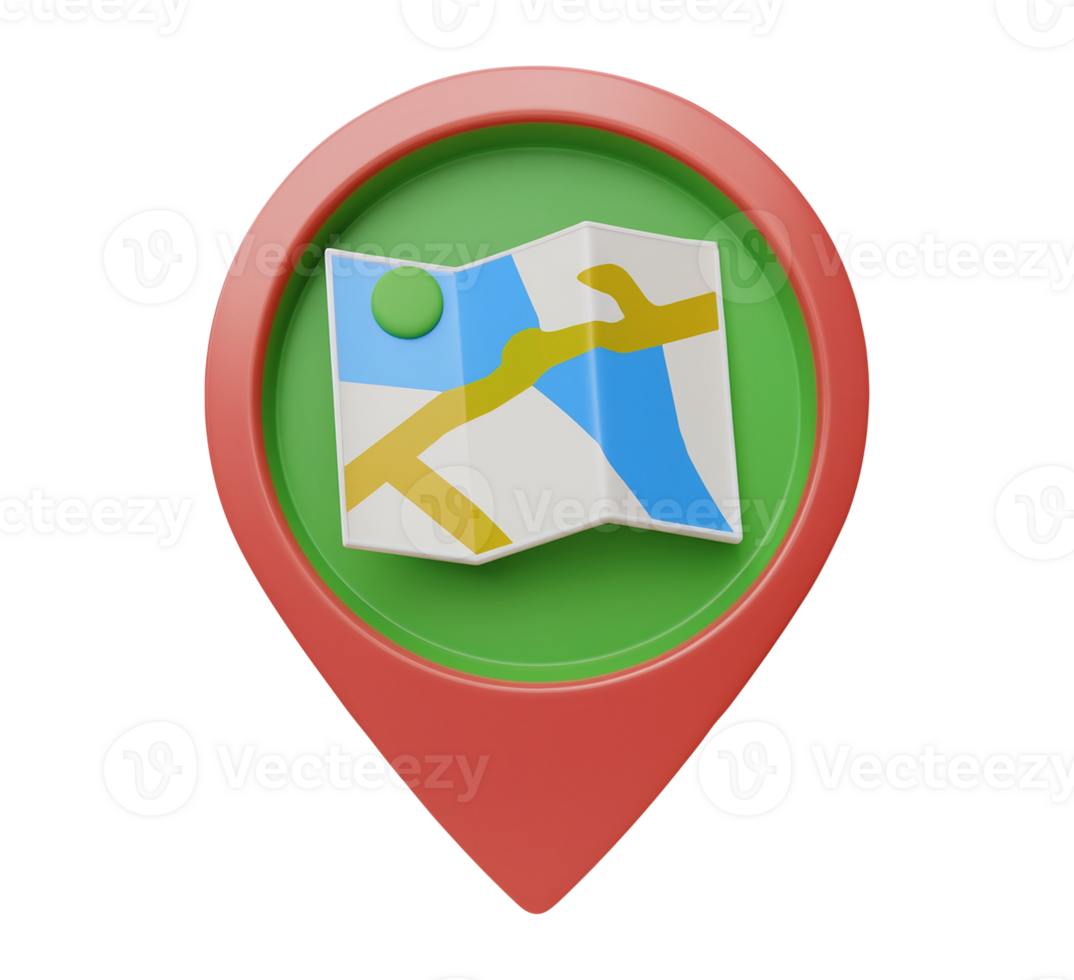 Map pin icon with a map inside indicating a location and navigation. png