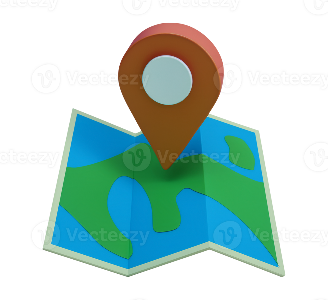 Location Map with Marker isolated on transparent background png