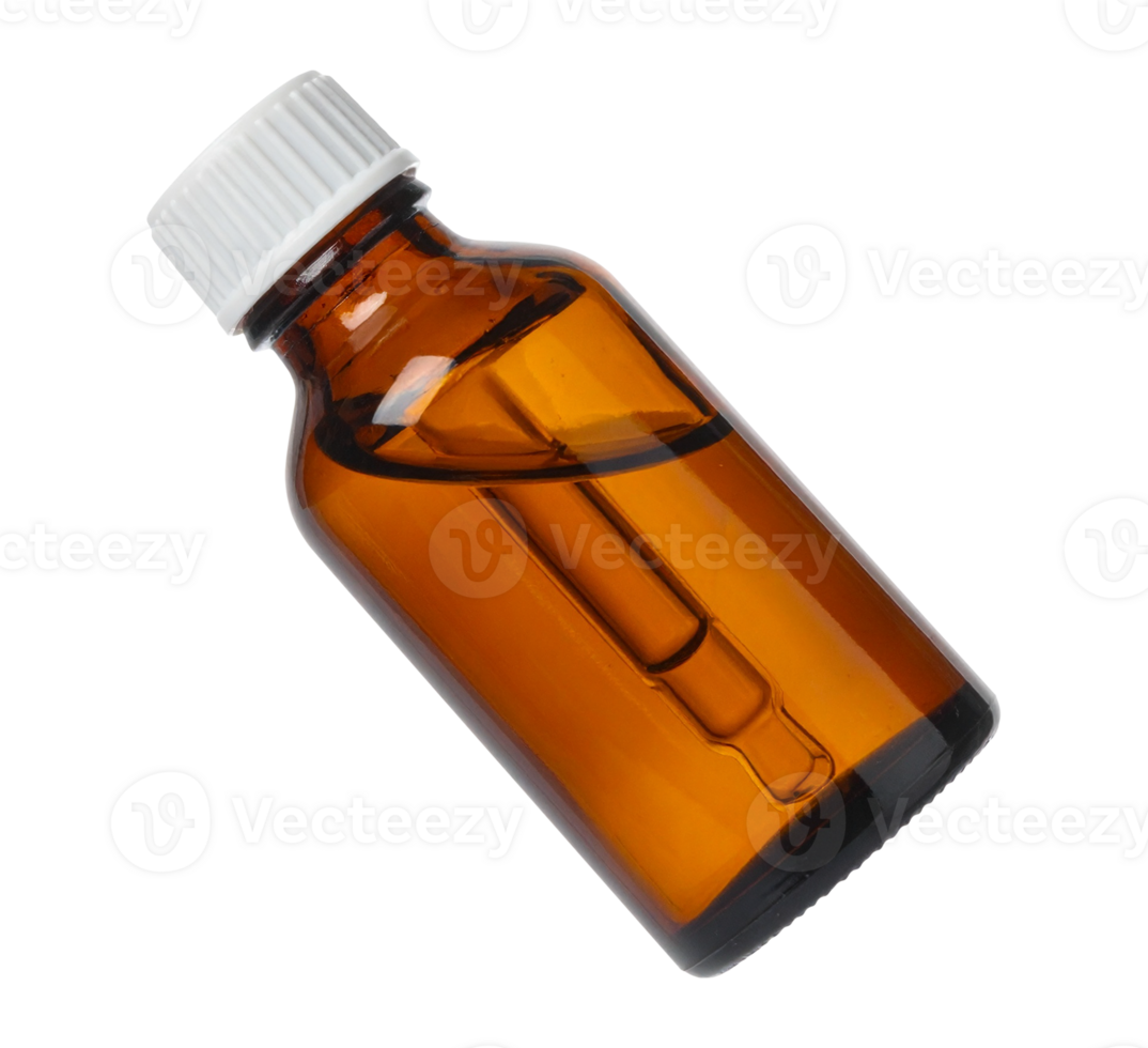 Amber Glass Bottle with Dropper png