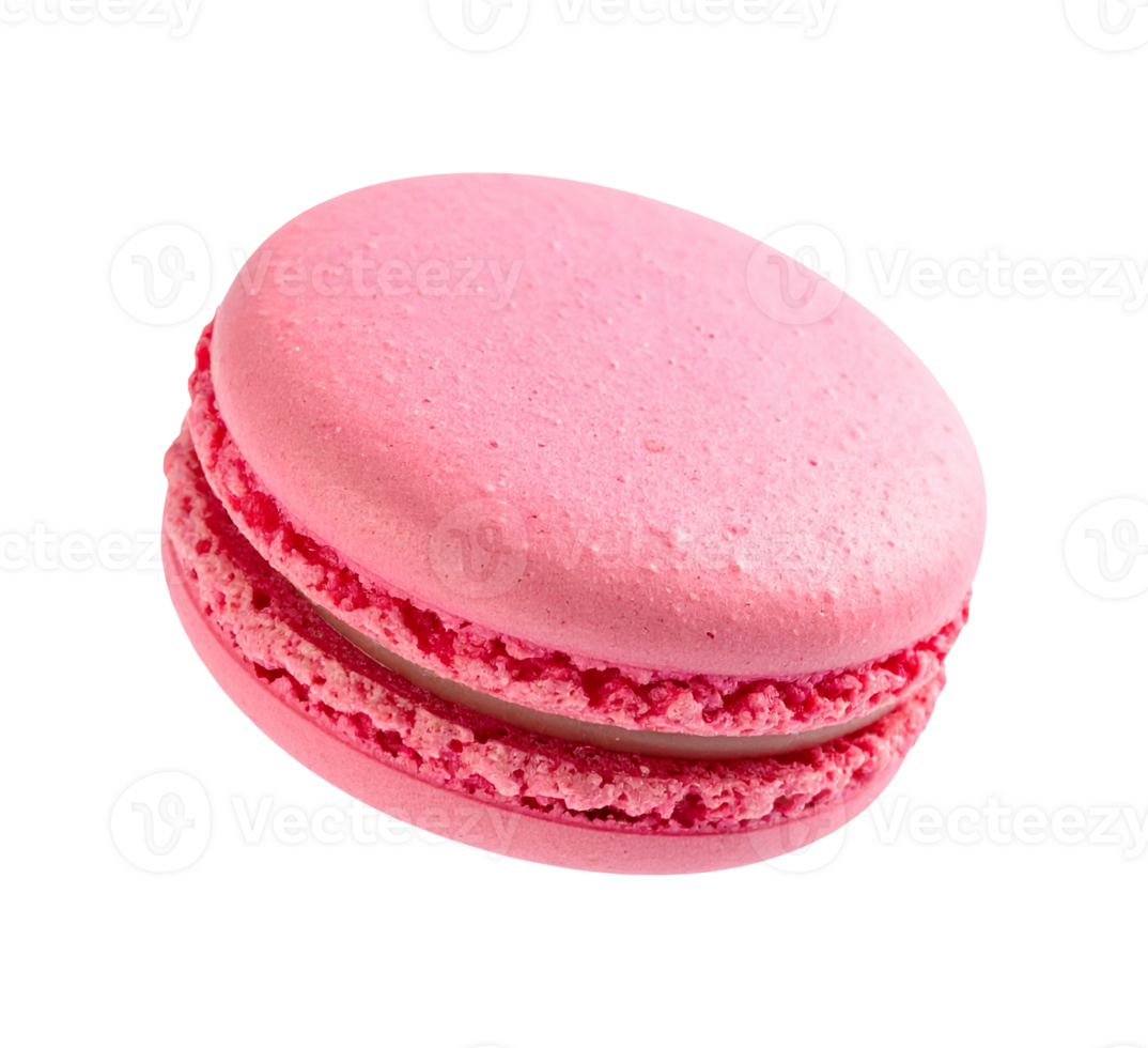 a pink macaron dessert on a transparent background png
