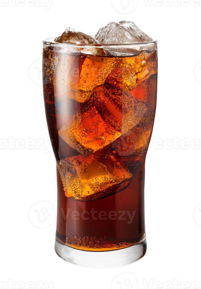 cola with ice isolated on transparent background png