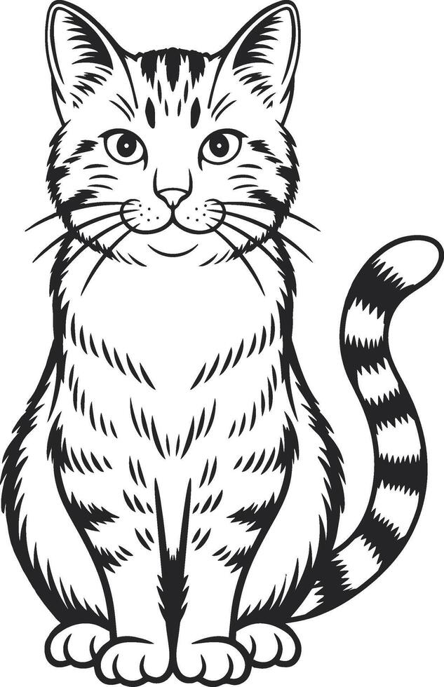 Adorable cat hand drawn illustration vector