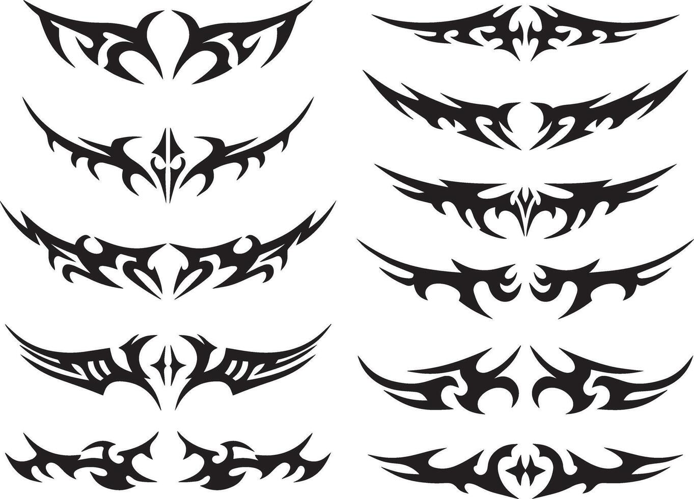 Black sigilism neo tribal set design art vector