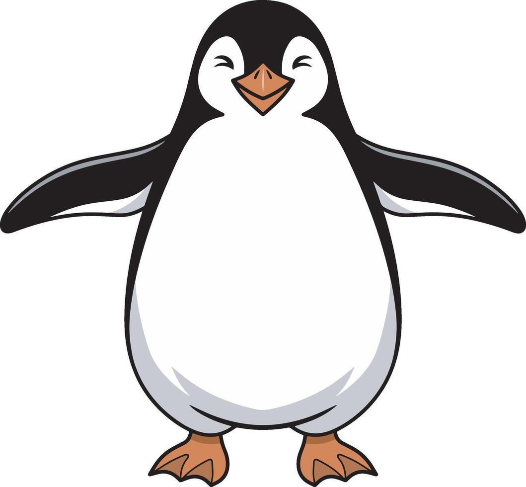 Joyful penguin cartoon illustration vector