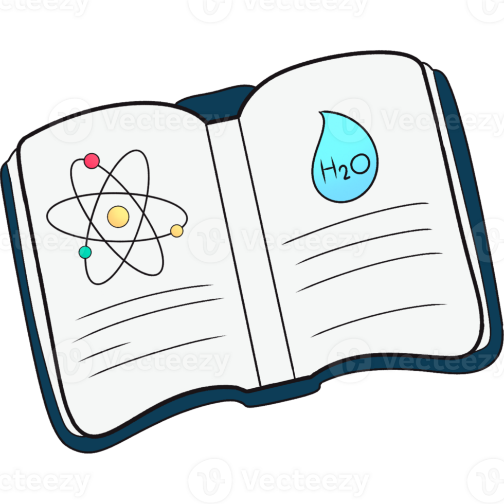 The illustration of a science book png