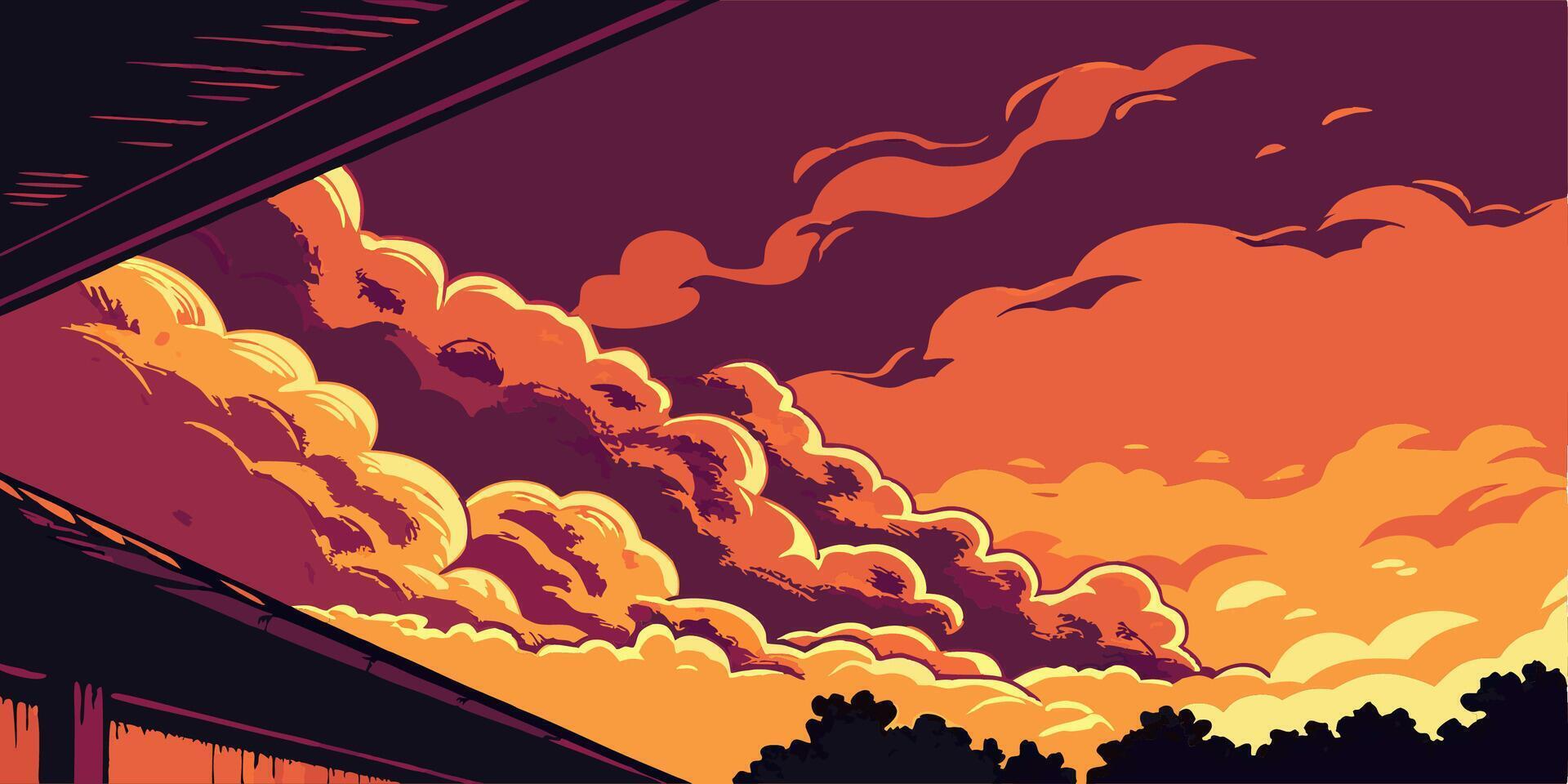 Dramatic Sunset Cloudscape vector