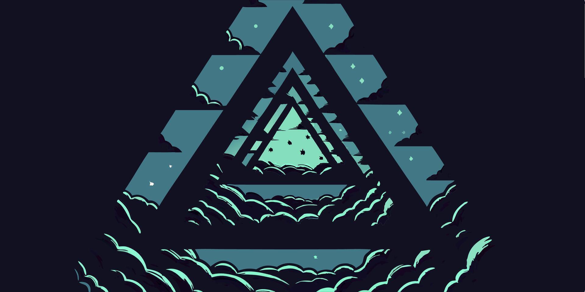 Abstract Triangle Cloudscape Art vector
