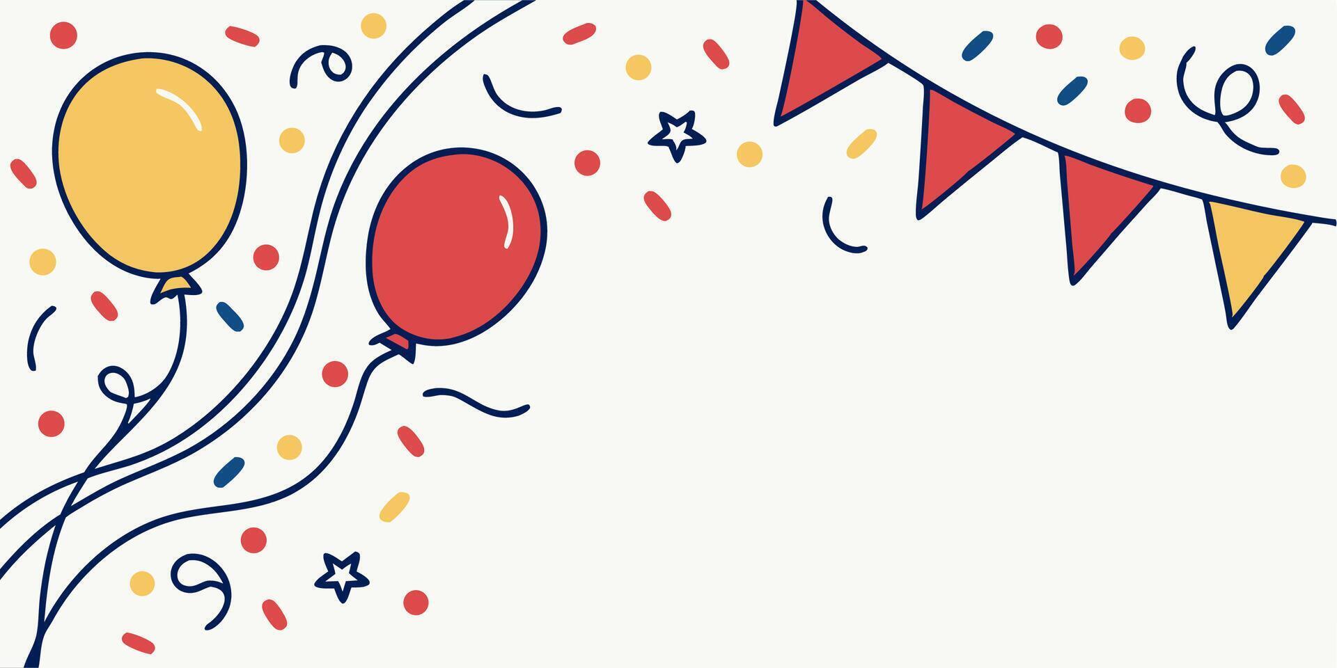 Party Balloons, Bunting, Confetti vector
