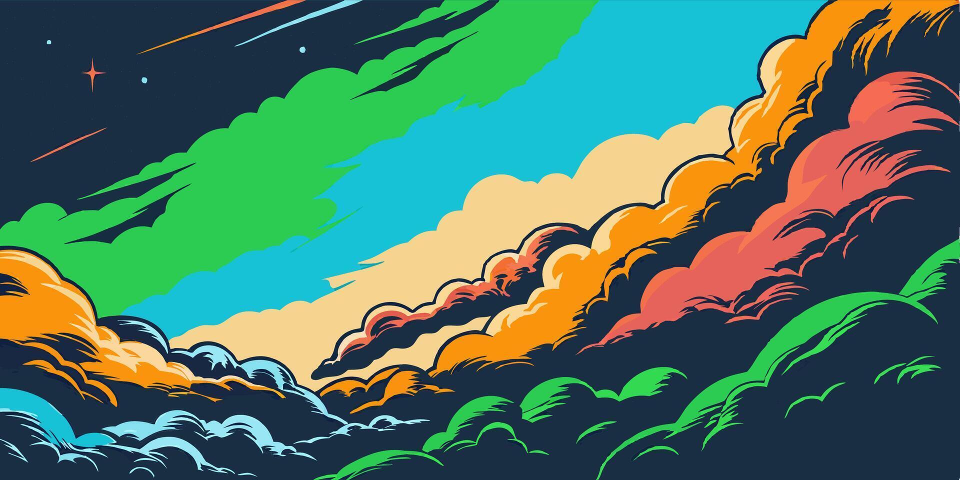 Colorful Cloudscape, Abstract Sky Art vector