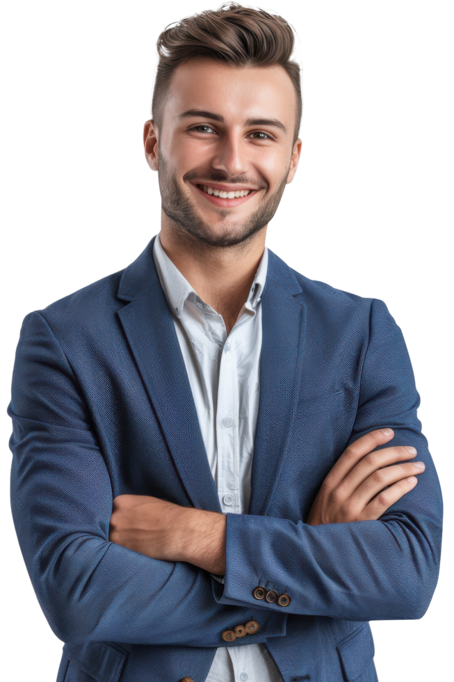 A man in a suit and tie is smiling png