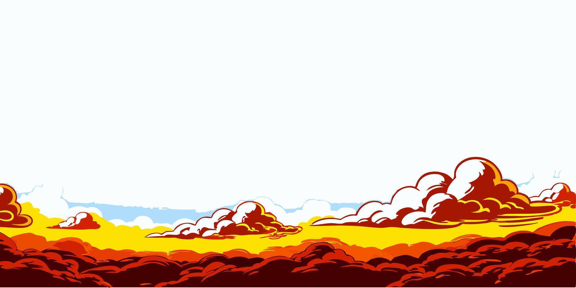Cartoon Sunset Cloud Background Illustration vector