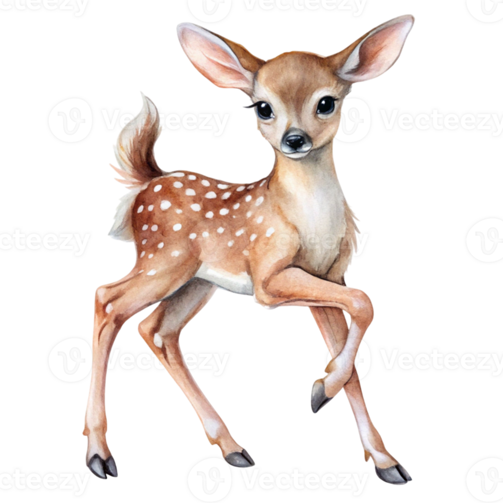 A watercolor painting of a deer png