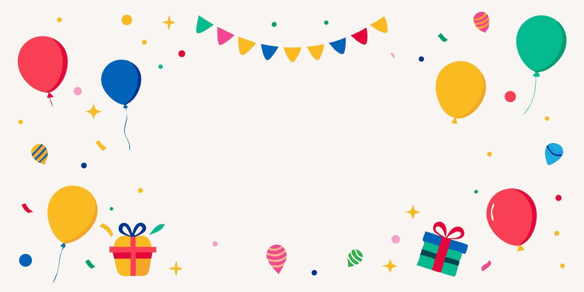 Colorful Party Balloons and Banner Background vector