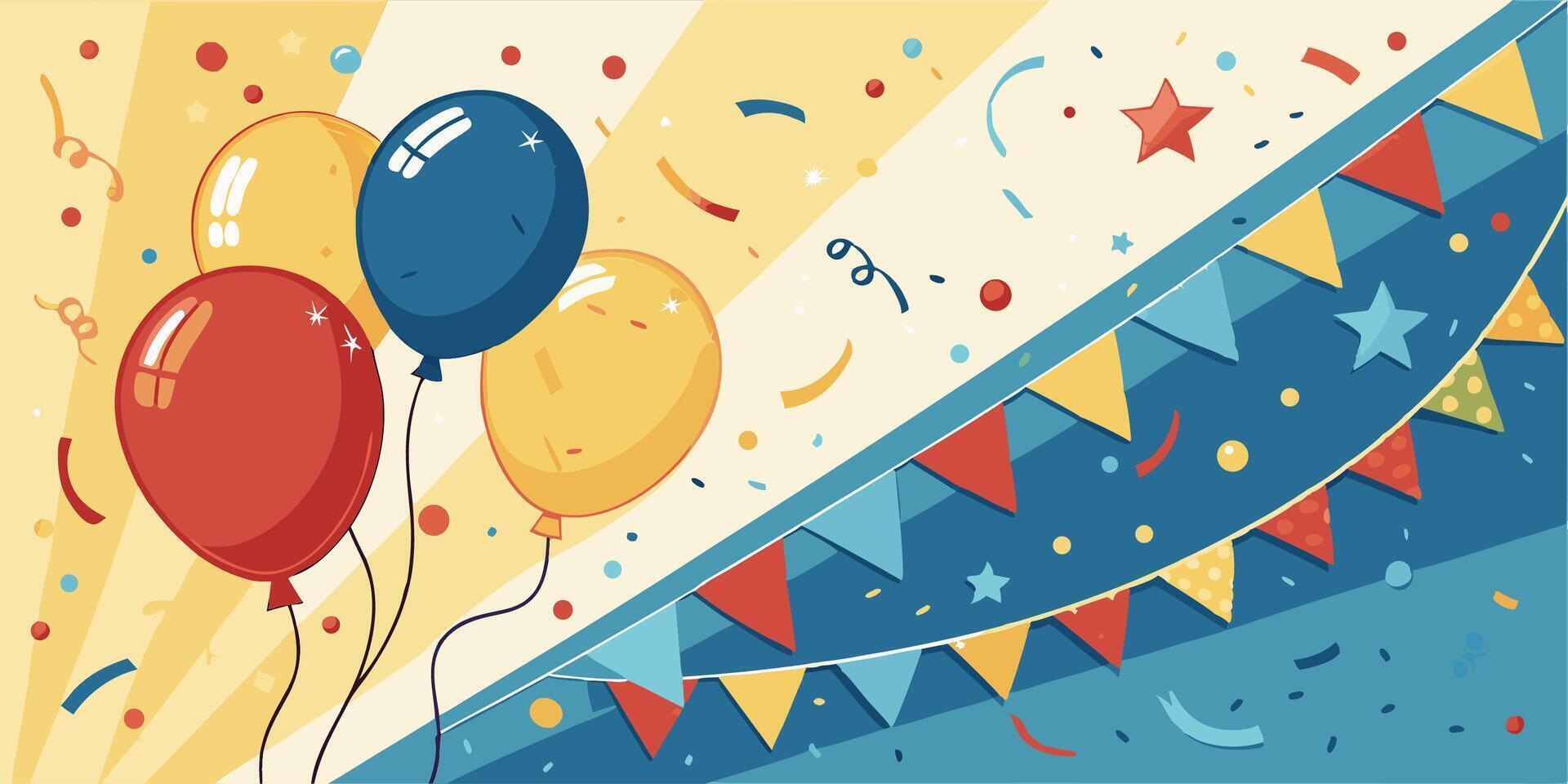 Party Balloons and Bunting Banner vector