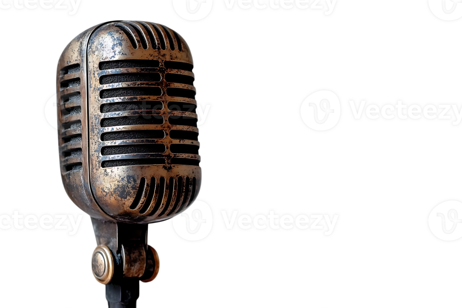 Vintage Microphone, Recording Audio on Transparent Background png