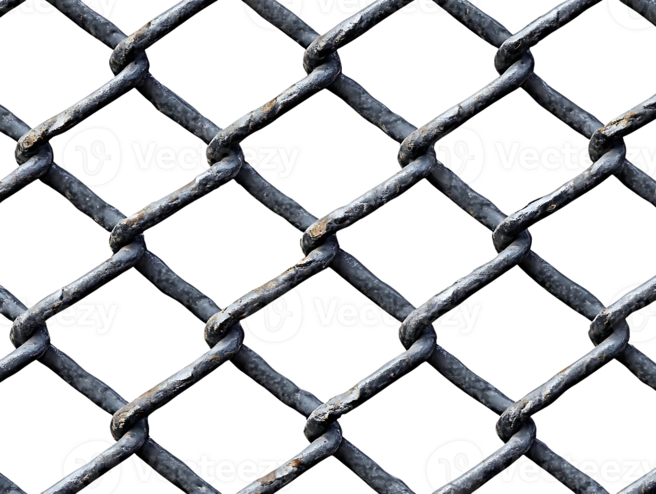 Chain Link Fence, Metal Grid Pattern with Transparent Background png