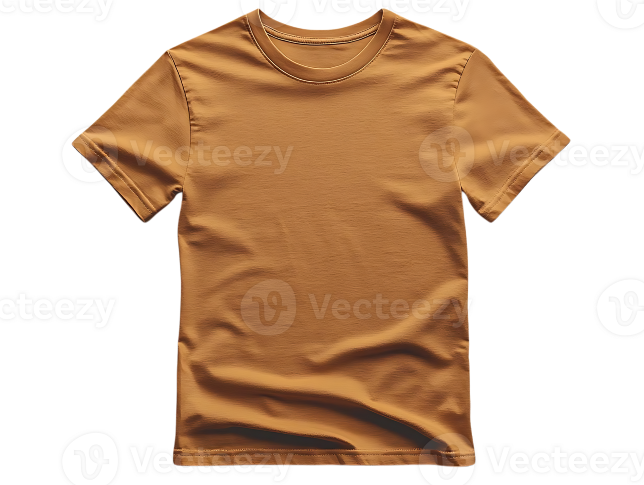 Brown T-Shirt Mockup, Design Template with Transparent Background for Easy Customization png