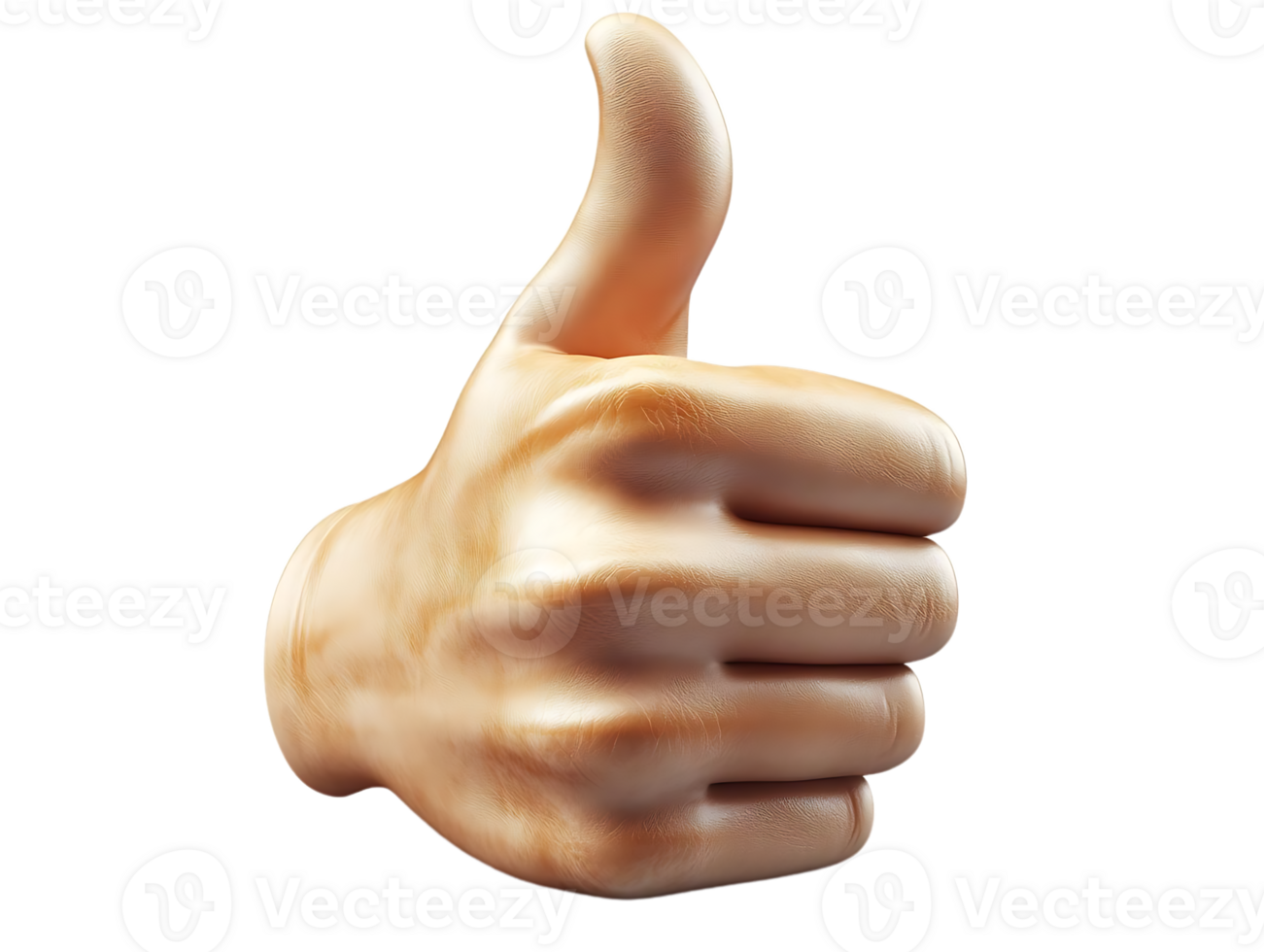 Thumbs Up, 3D Hand Gesture, Transparent Background, Ideal for Design Projects png