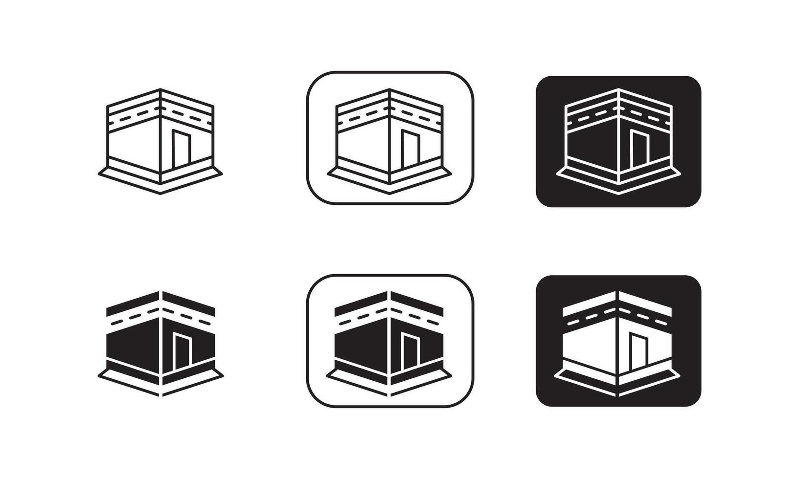 kaaba arabic islamic design icon flat style collection vector