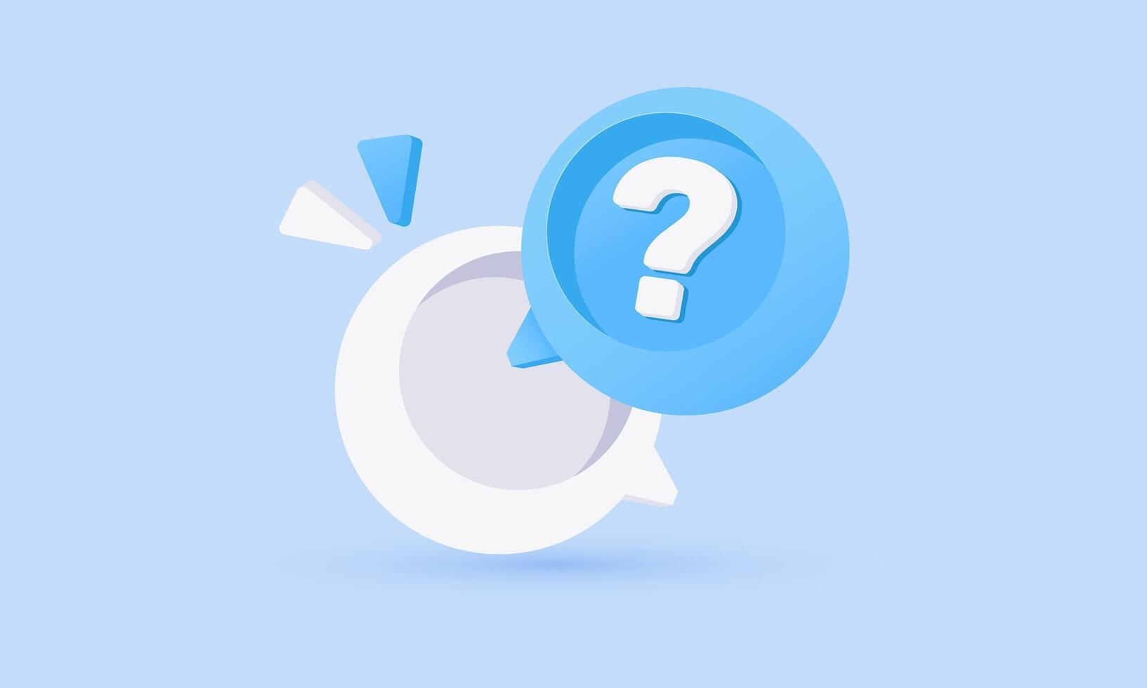 3d question mark speech bubble icon design vector
