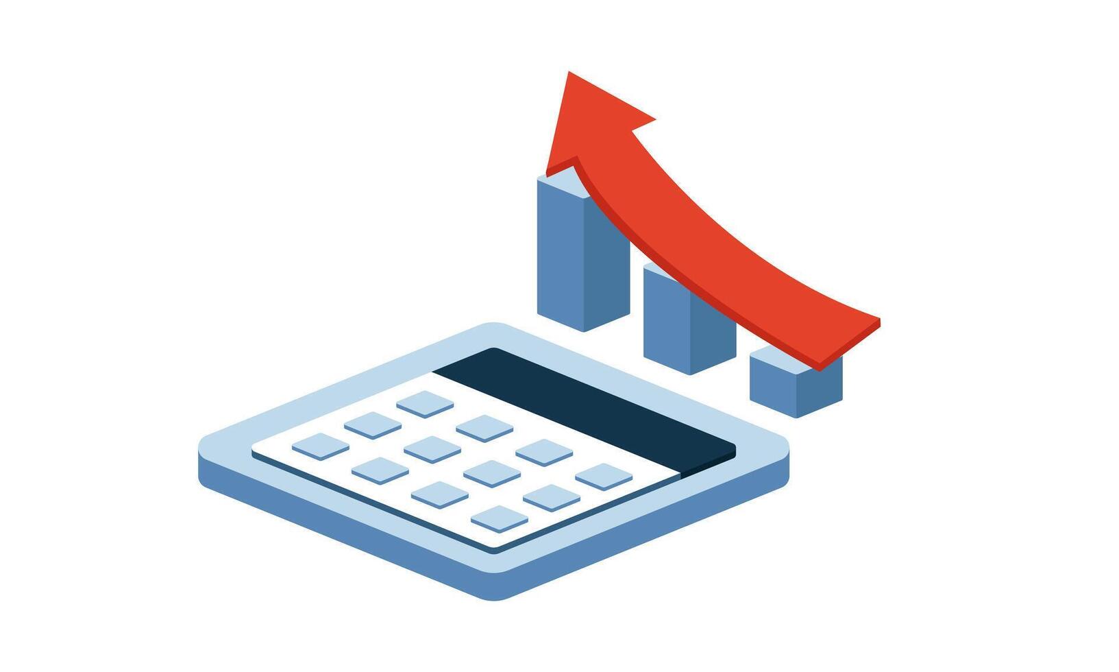 isometric design linear icon calendar chart vector