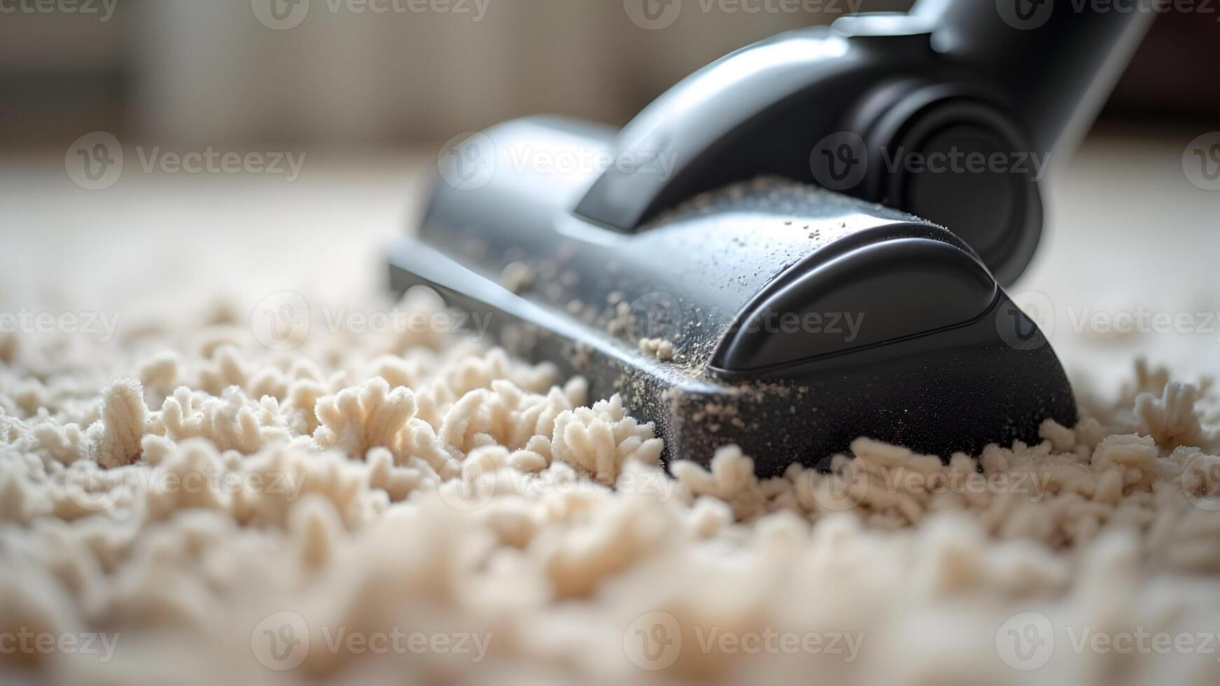 Vacuum Cleaner Head on Dirty White Carpet photo