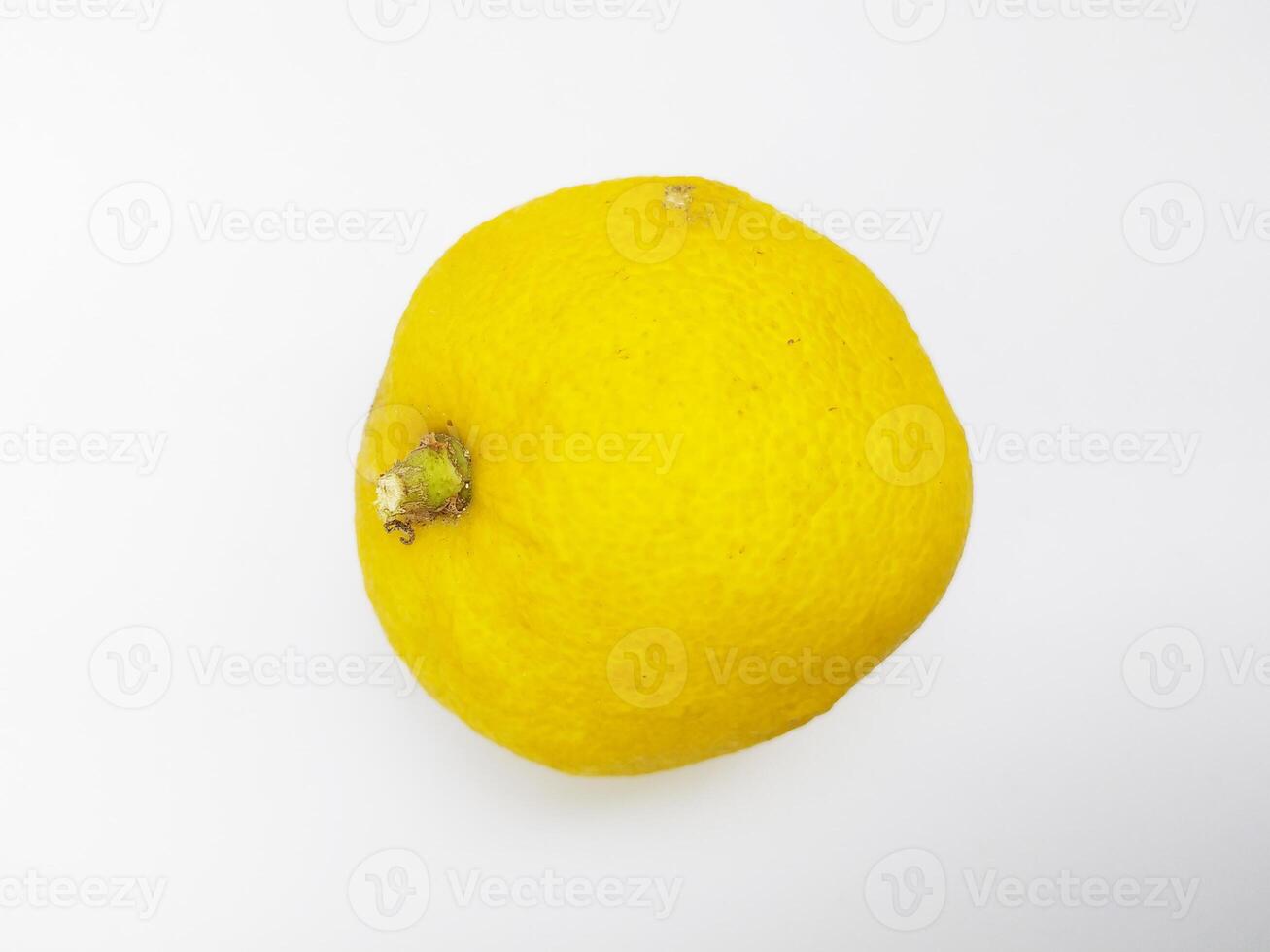 Vibrant yellow citrus fruit, isolated on white. Perfect for food blogs, health wellness websites, or refreshing summer designs. A simple yet striking image conveying freshness and zest. photo