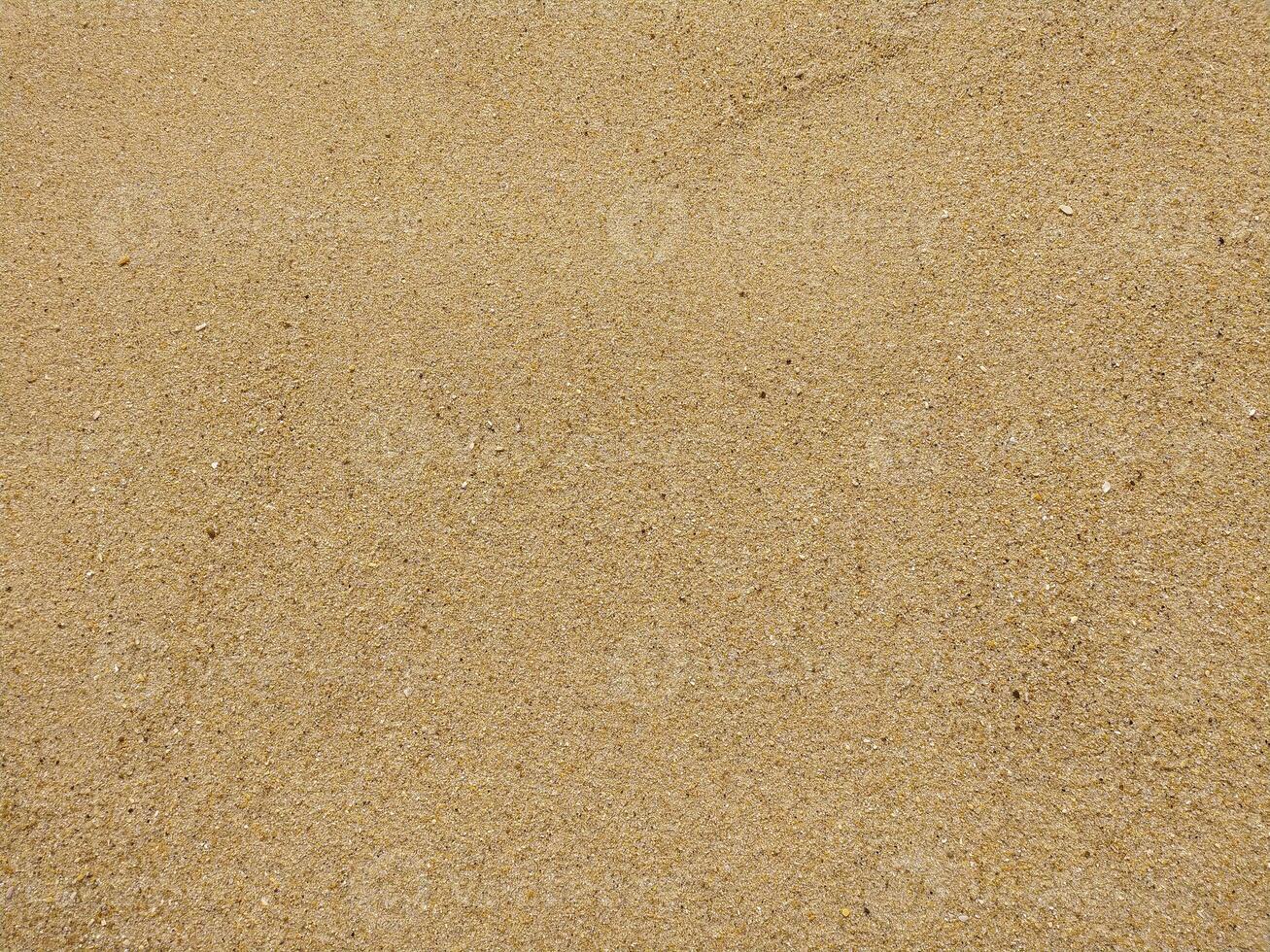 Fine golden sand a beach during a sunny day with clear skies, creating a serene and tranquil atmosphere for relaxation photo
